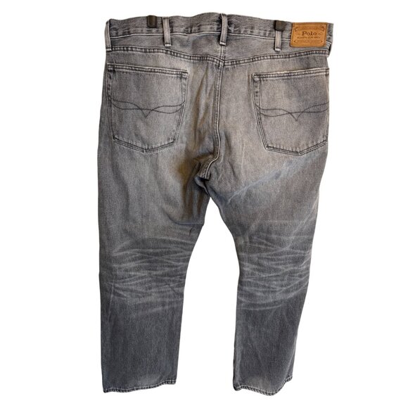 Polo 38x30 Ralph Lauren Mens Gray Distressed Denim Jeans - Picture 6 of 14